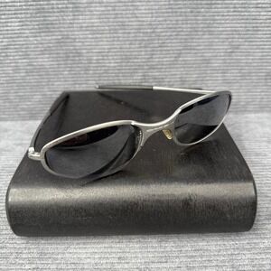 Vintage Oakley A-Wire Thick Sunglasses Silver Platinum Frame Grey Lens 90s Y2K